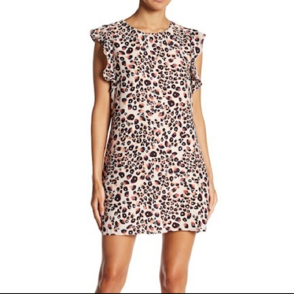 Cupcakes & Cashmere Zelene Leopard Print Dress